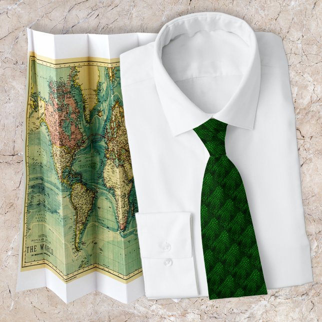 Alligator Green Faux Leather•Double Sided Tie (Creator Uploaded)