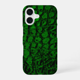 Alligator Green Faux Leather iPhone 16 Case