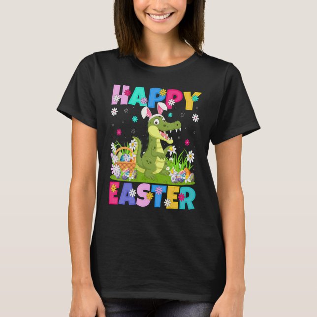 Alligator   Happy Easter Bunny Alligator Easter Su T-Shirt (Front)