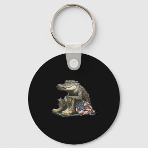 Alligator In Battlefield Costume Key Ring