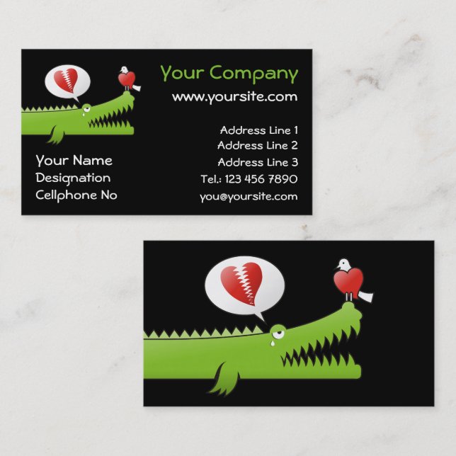 Alligator in Love Business Card (Front/Back)
