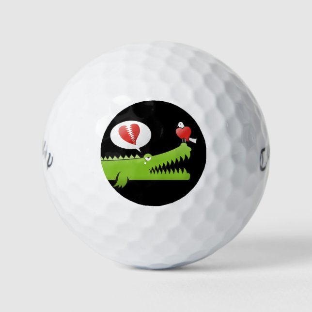 Alligator in Love Golf Balls (Front)
