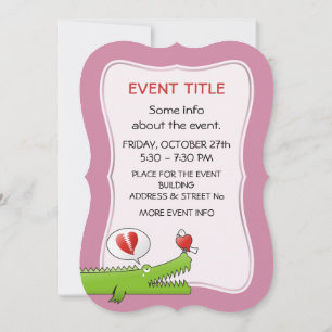 Alligator in Love Invitation