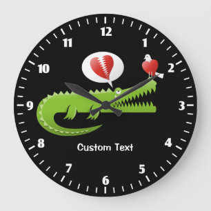 Alligator in Love Large Clock