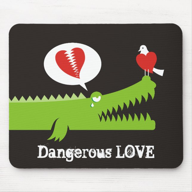 Alligator in Love Mouse Pad (Front)