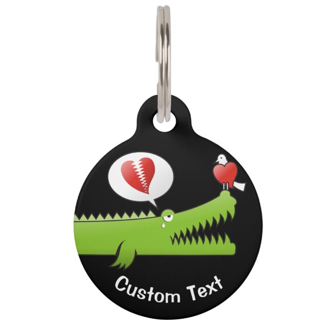 Alligator in Love Pet Name Tag (Front)