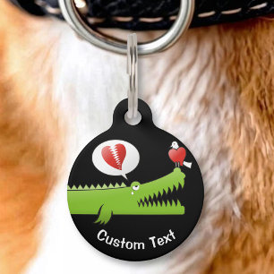 Alligator in Love Pet Name Tag