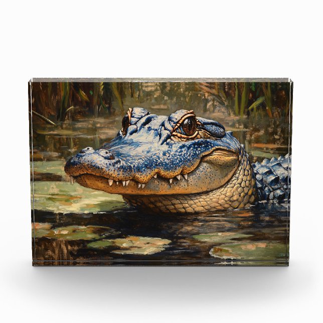 Alligator in the Everglades Wildlife Art Photo Block (Front)