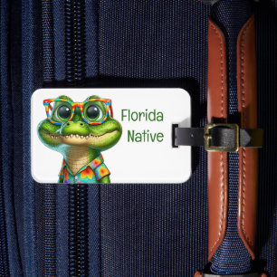 Alligator in Tropical Shirt  Luggage Tag