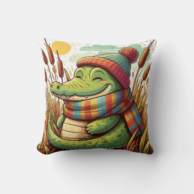 Alligator-Inspired Pillow  (Front)