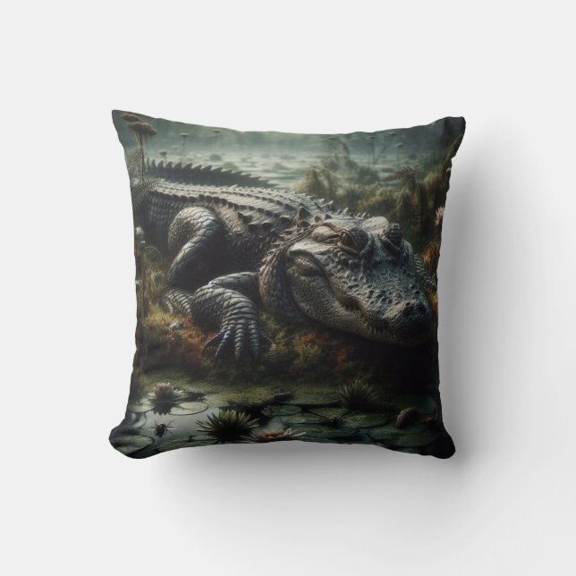 Alligator-Inspired Pillow  (Front)