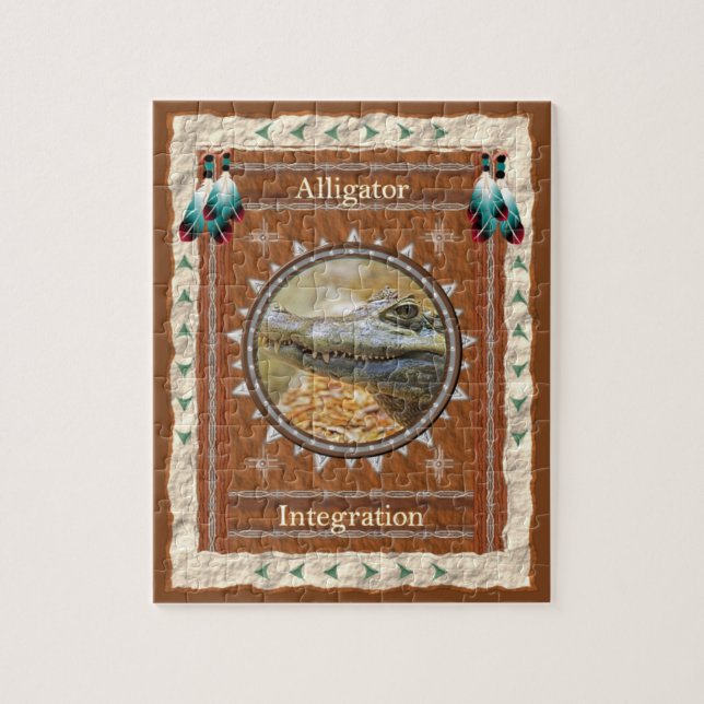Alligator-Integration - Jigsaw Puzzle w/ Gift Box  (Vertical)