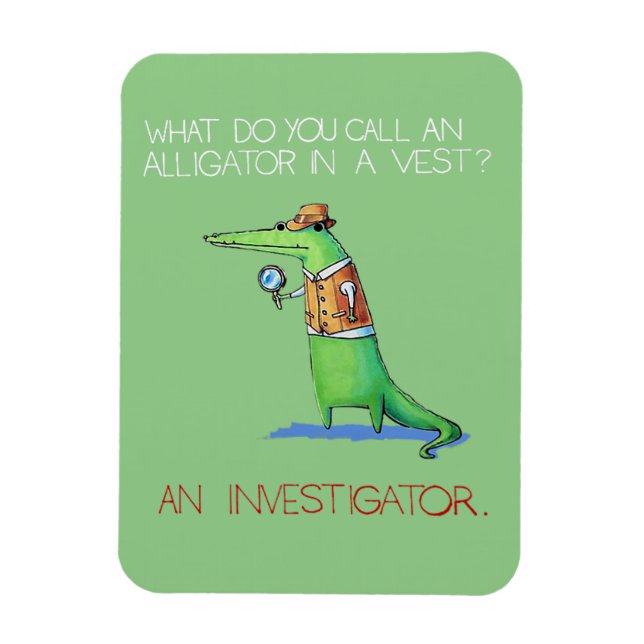 Alligator Investigator Vest Crocodile Animal Funny Magnet (Vertical)