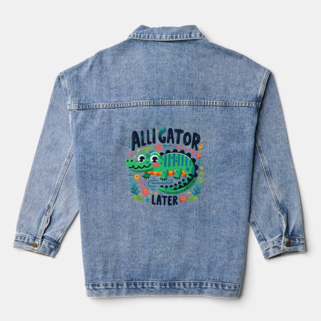 Alligator later  denim jacket (Back)