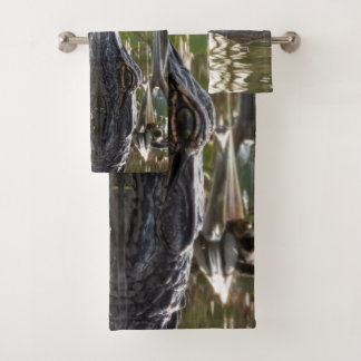 Alligator Lurking in Swamp Waters Bath Towel Set