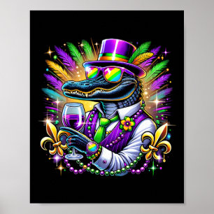 Alligator Mardi Gras Carnival Party Outfit For Men Poster