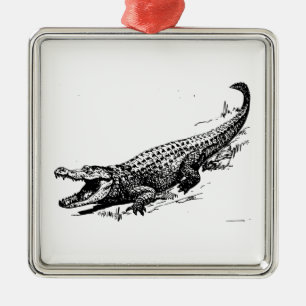 Alligator Metal Tree Decoration