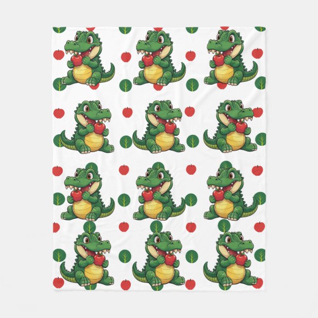 Alligator Oh Snap! Many Print Fleece Blanket (Front)