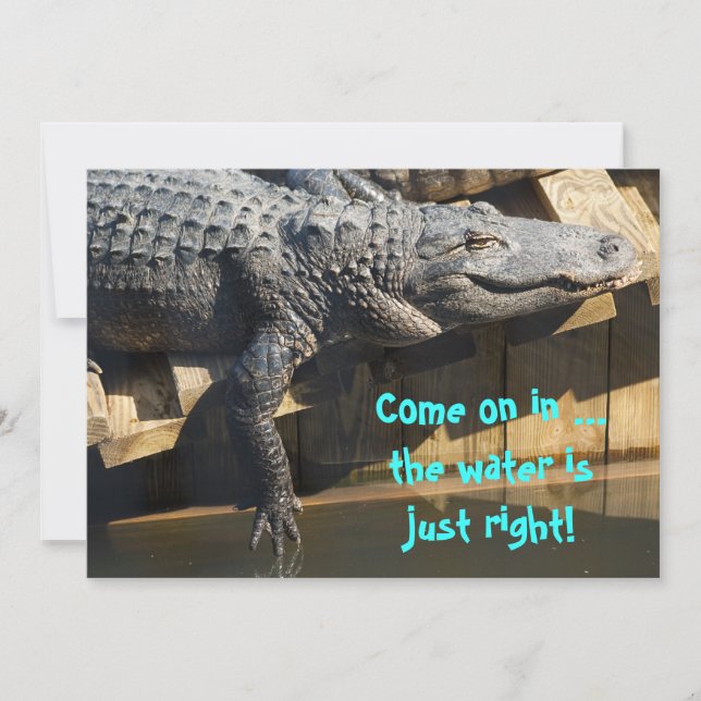 Alligator On Dock Invitation (Front)