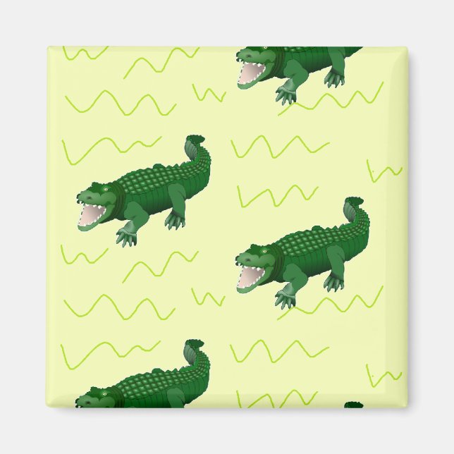 Alligator on yellow magnet (Front)