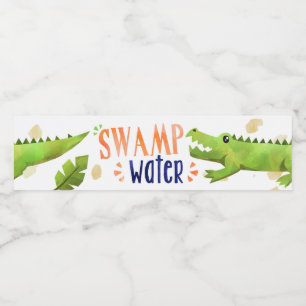 Alligator or Crocodile Water Bottle Labels