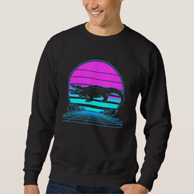 Alligator Pastel Goth Vaporwave Sweatshirt (Front)