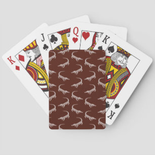 Alligator Pattern Vintage Art Alligators Design Playing Cards