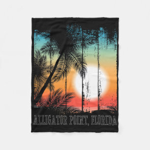 Alligator Point Florida Beach Palms Vacation Surf Fleece Blanket