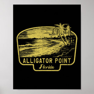 Alligator Point Florida Beach Surf Vintage Blue Poster
