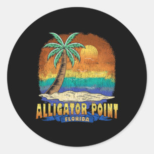 Alligator Point Florida Vintage Distressed Souveni Classic Round Sticker