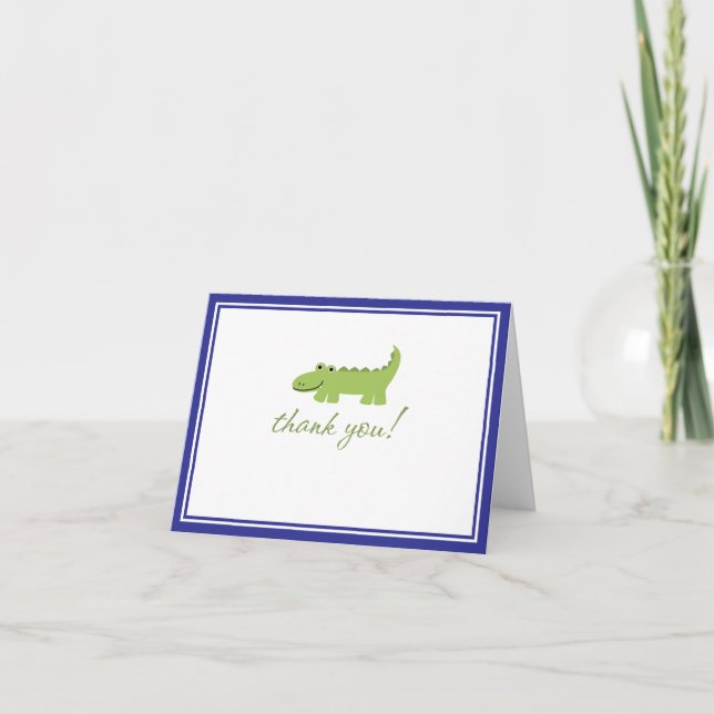 Alligator Preppy Thank You Card (Front)