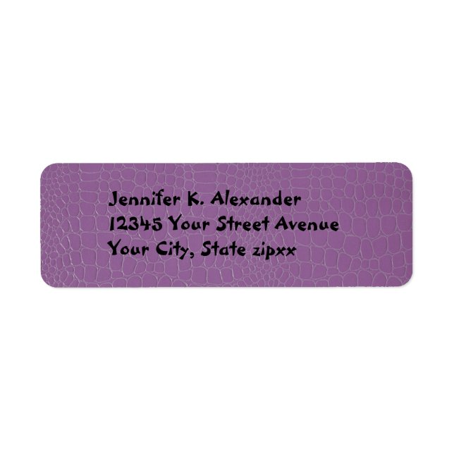 Alligator Purple Return Address Label (Front)