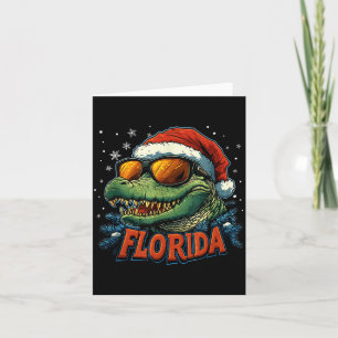 Alligator Santa Funny Florida Holiday Christmas Xm Card