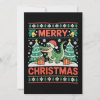 Alligator Santa Hat Ugly Sweater Christmas Tree