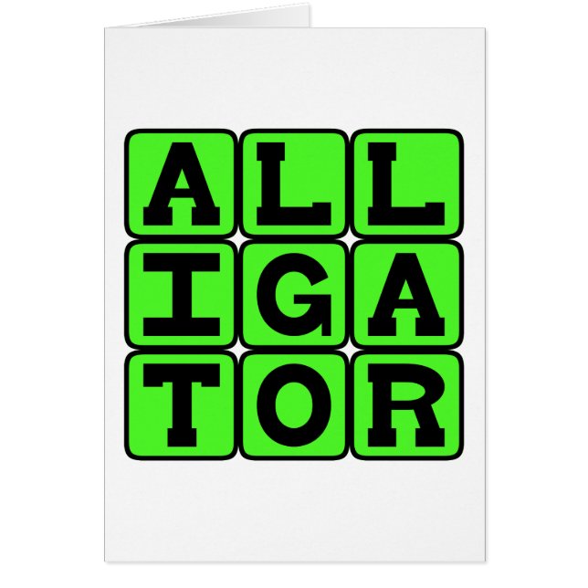 Alligator, Semiaquattic Reptile (Front)