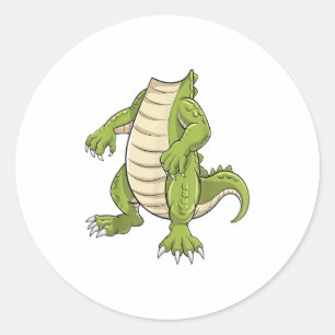 Alligator Shirt Adult Kids Men Women Crocodile Cos Classic Round Sticker