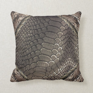 Alligator skin print , and snakeskin print cushion