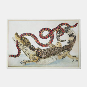 Alligator & Snake, add text Doormat