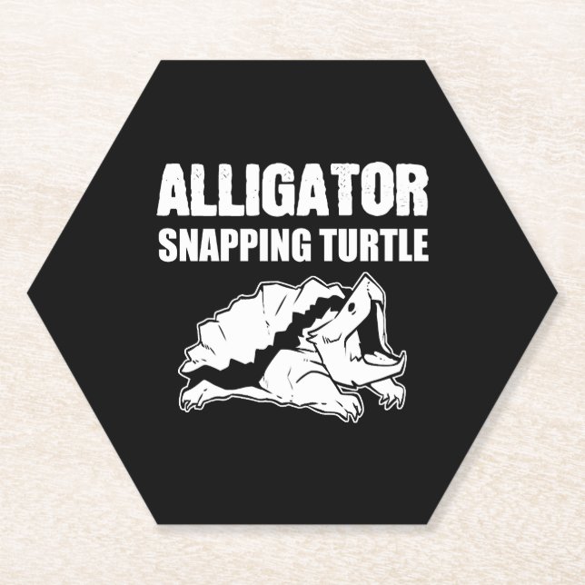 Alligator Snapping Turtle Animal Biologist Gift Paper Coaster (Front)