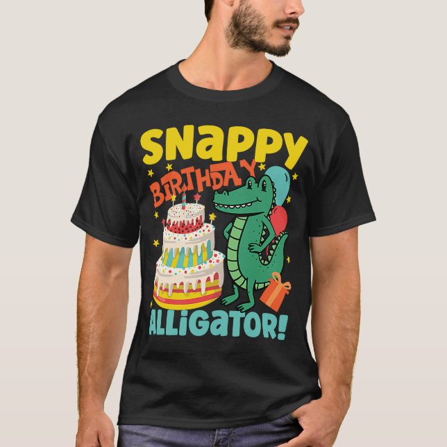 Alligator Snappy Birthday Alligator T-Shirt (Front)