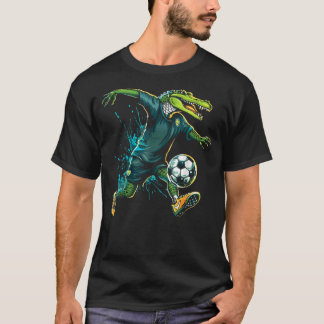 Alligator Soccer Player Sports Fan Animal Lover Cr T-Shirt