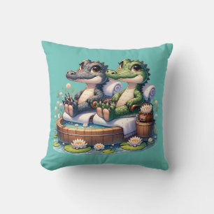 "Alligator Spa Day" Cushion