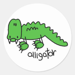 Alligator Stick Figure Stickers Sticker