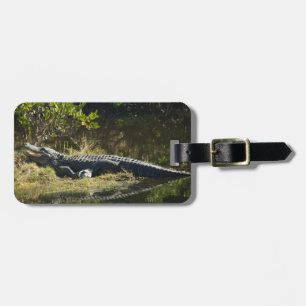 Alligator Sunning on Marsh Bank Luggage Tag