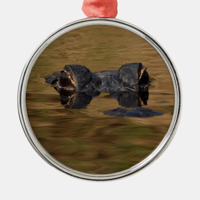 alligator surfacing metal tree decoration (Front)