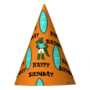 Alligator Surfer Birthday Hat #2