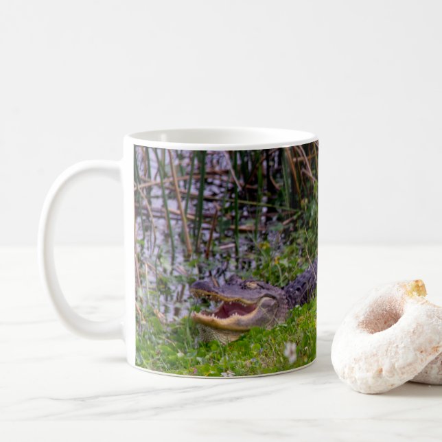 Alligator Swamp Wetlands Florida Photo Coffee Mug (With Donut)