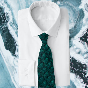 Alligator Teal Faux Leather Tie