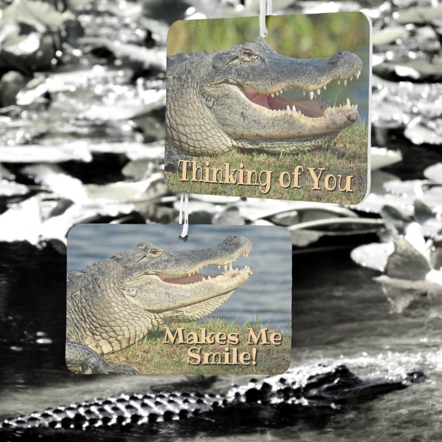 Alligator Thinking of You Makes Me Smile Car Air Freshener (Creator Uploaded)