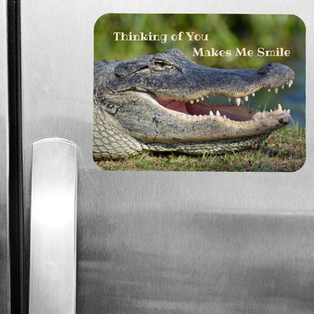 Alligator Thinking of You makes Me Smile Magnet (Creator Uploaded)